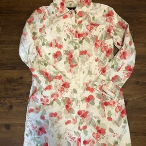 Eddie Bauer pink/ coral floral rain coat